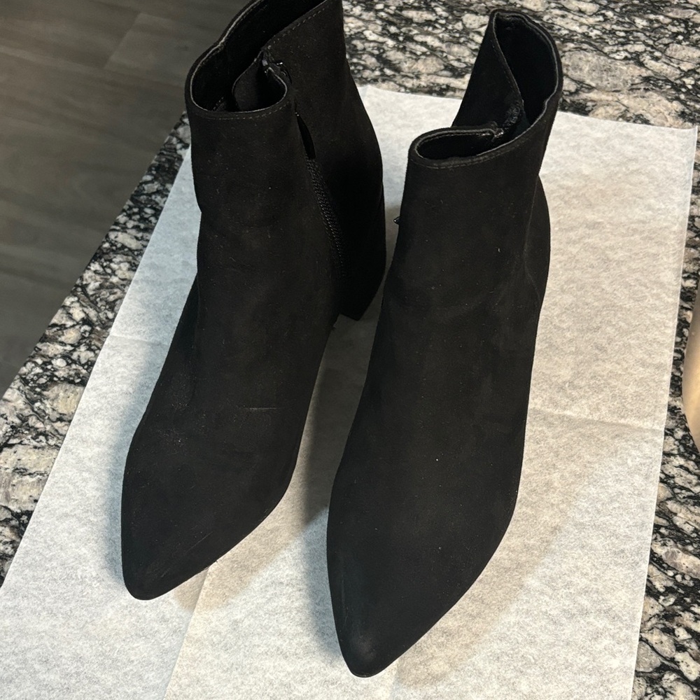 Black suede booties